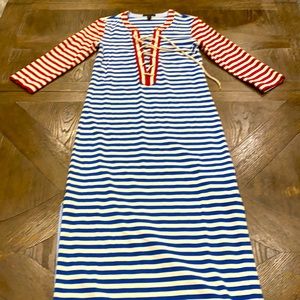 J crew striped maxi dress